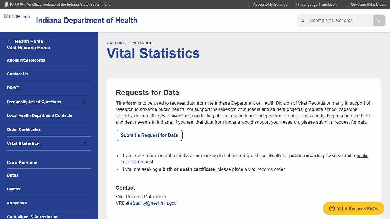 Health: Vital Records: Vital Statistics